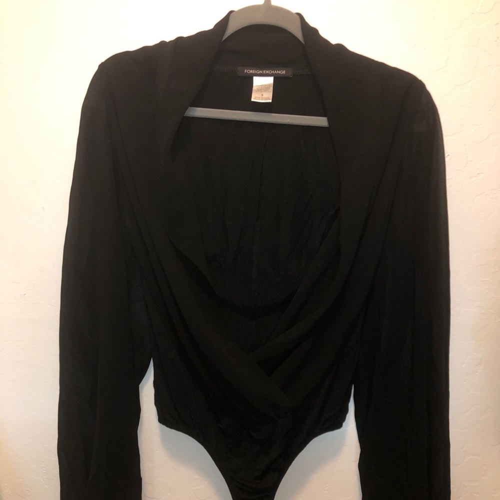 Black Chiffon Bodysuit